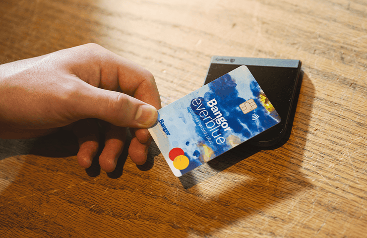 everblue® Business Rewards Plus Credit Card used at a card teminal