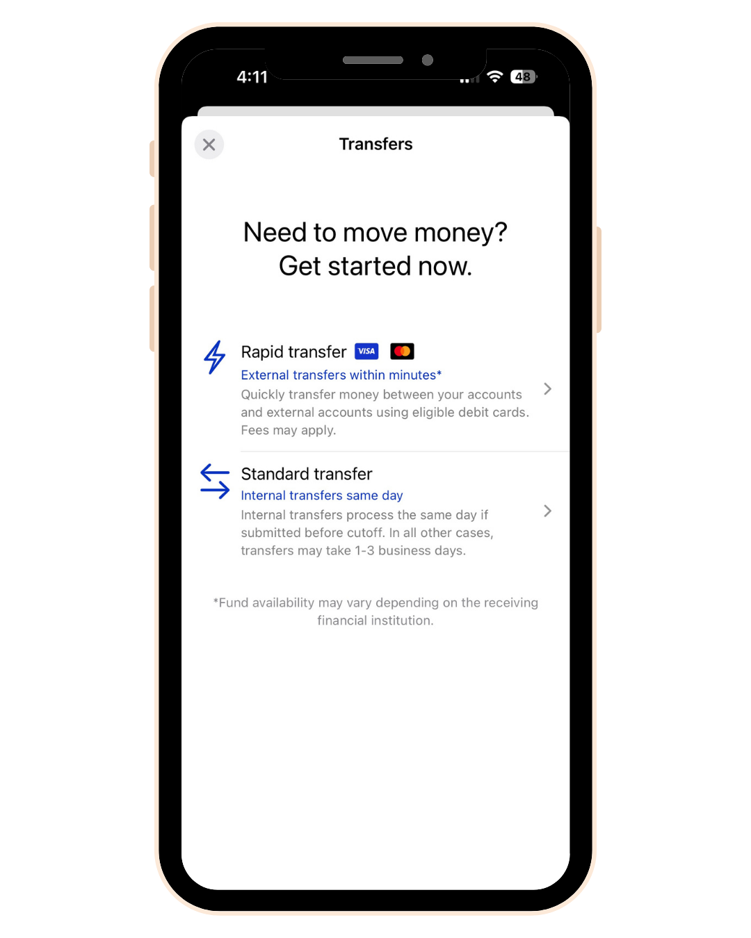 Bangor Savings Bank app Transfers