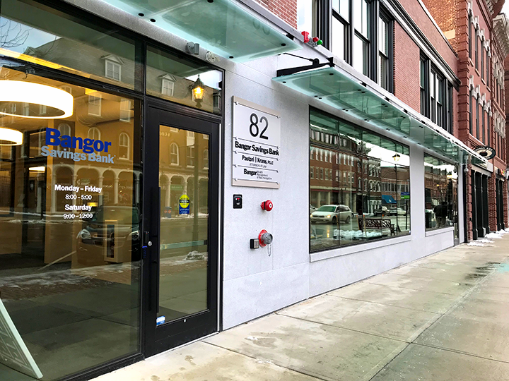 Front door of Bangor Savings Bank - North Main Street
