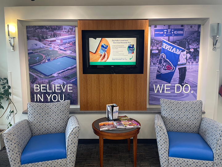 Waiting area at Bangor Savings Bank