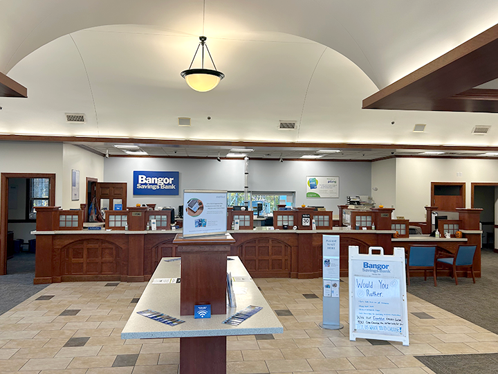 Interior of Bangor Savings Bank near Camden, ME