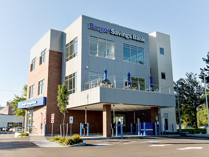 Drive through lane at Bangor Savings Bank on Marginal Way in Portland, Maine