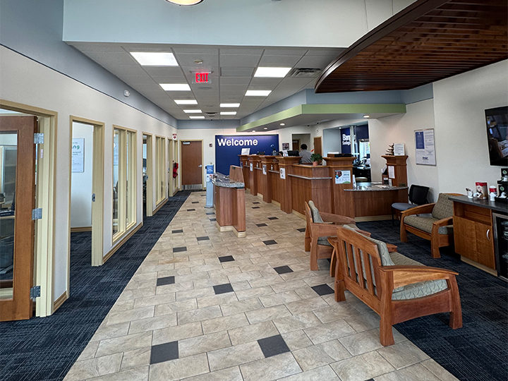 Lobby and teller counters in South Portland, Maine