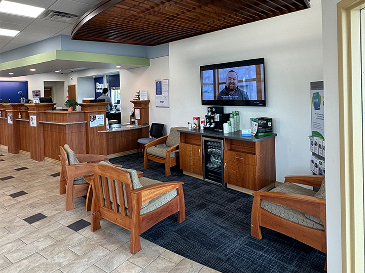 Waiting are in Bangor Savings Bank