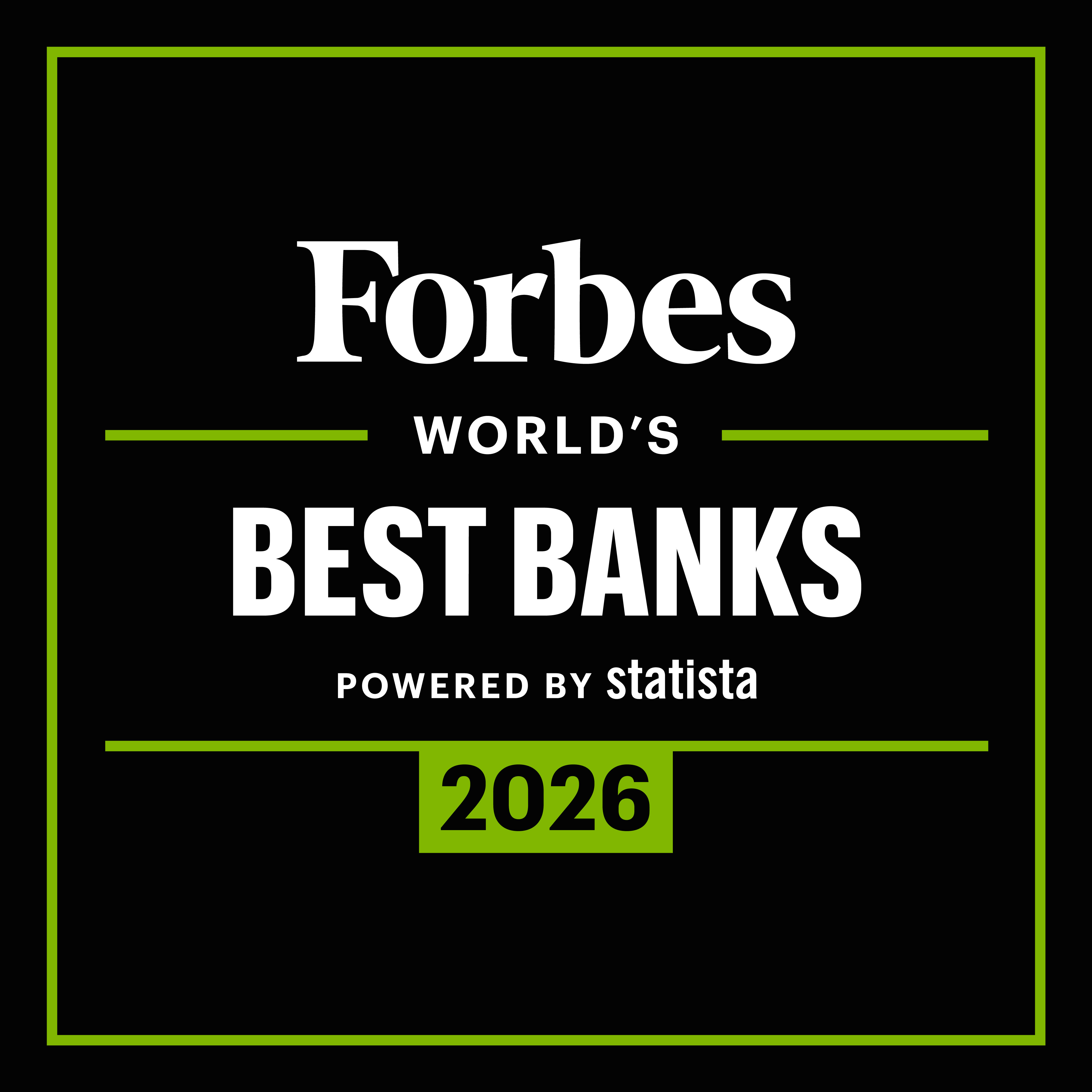 Forbes World's Best Banks 2026 Powered by Statista