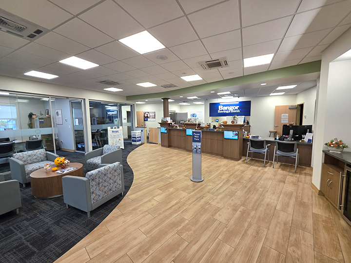Lobby of the Searsport, ME Bangor Savings Bank Branch