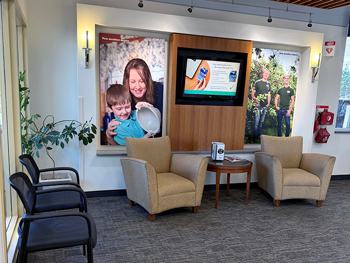 Waiting area at Bangor Savings Bank