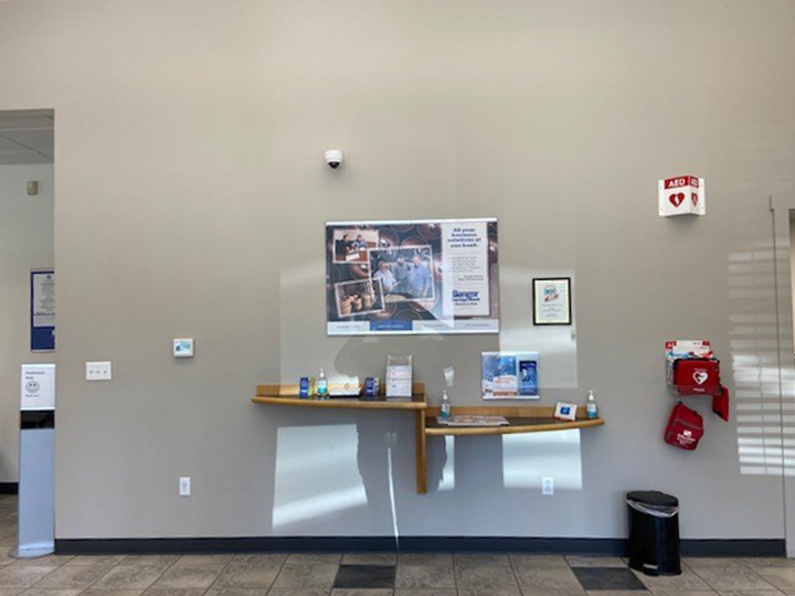 Check writing station in Winslow, ME